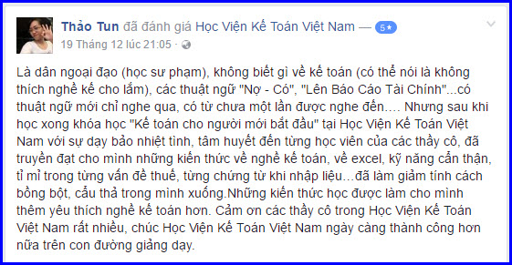 Cảm nhận học viên