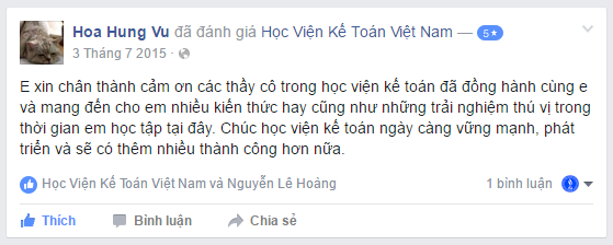Cảm nhận học viên lớp kế toán tổng hợp