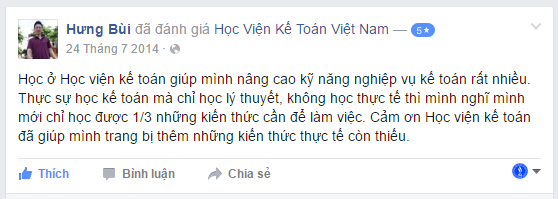 Cảm nhận học viên lớp kế toán thực hành